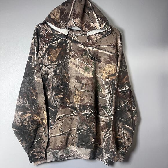 Russell Outdoors Camo Hoodie Sweatshirt Mens Size XL Hunting Workwear Pullover - Picture 1 of 11